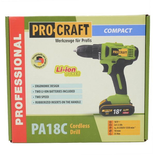 Шуруповерт акумуляторний Procraft PA18C COMPACT 001831 фото