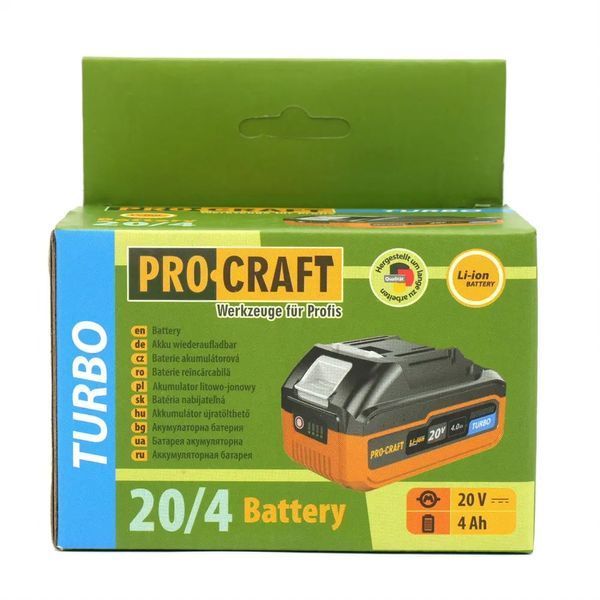 Акумуляторна батарея Procraft Battery20/4 Turbo (20В, 4Аг) 030244 фото
